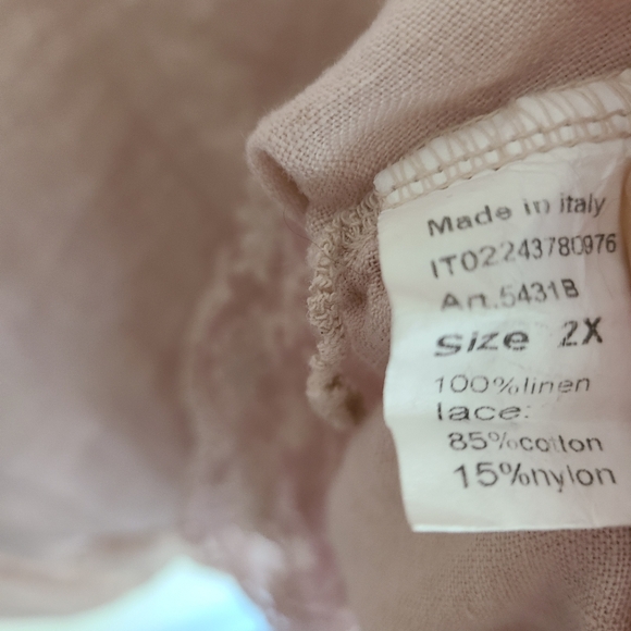 Stella Martini 2X Blush Pink Lace Hem Blouse - Picture 3 of 8